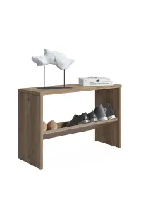 Mio Shoe Storage Rack 2 Tier Shoe Shelves, 68 x 25 x 44 cm, Oak