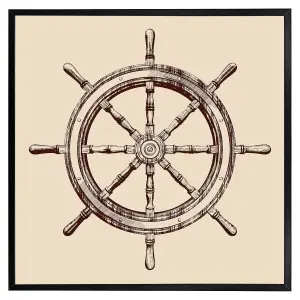 Ship wheel (Picutre Frame) / 24x24" / White