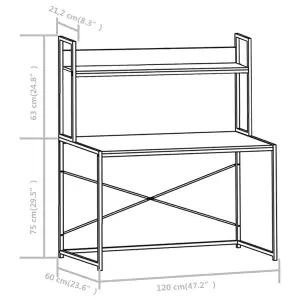 Berkfield Computer Desk Black 120x60x138 cm