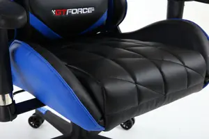 GTForce Pro GT Reclining Sports Racing Gaming Office Desk Pc Car Faux Leather Chair (Blue)