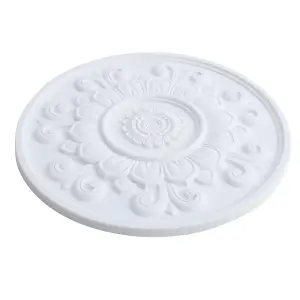 Polyurethane Ceiling Rose Rossete Decoration European Style Wall Ceiling Decor 85cm Dia x 3cm T White