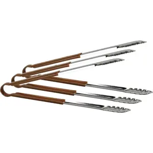 Stainless Steel Tongs 12" (Set of 3) Dark Brown / 30.48cm