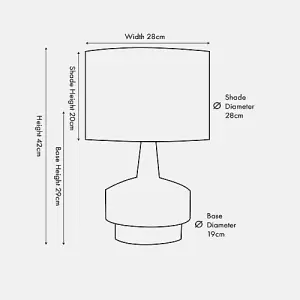 Wood Effect Textured Ceramic Table Lamp