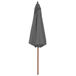 Berkfield Outdoor Parasol with Wooden Pole 300 cm Anthracite