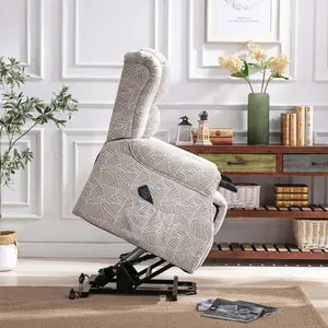 Ashfield Electric Fabric Dual Motor Riser Rise Recliner Lift Mobility Tilt Chair Cream