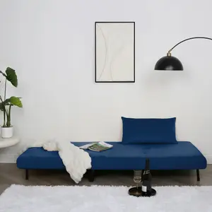 Aurora 1 Seat Sofa Bed Blue Velvet