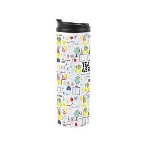 Teaching Assistant Travel Mug - Novelty School TA Gift - Stainless Steel Vacuum-Sealed Double-Walled Hot/Cold Drinks Travel Flask