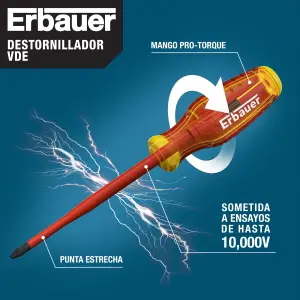 Erbauer PZ VDE Screwdriver PZ2 x 125mm