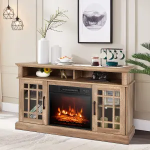 Costway Fireplace TV Stand for TVs up to 55 Inches W/ 2000W Electric Fireplace Insert