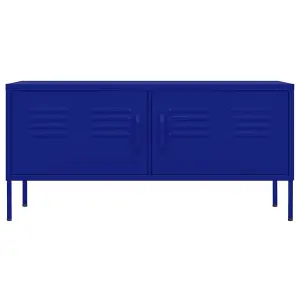 Berkfield TV Cabinet Navy Blue 105x35x50 cm Steel