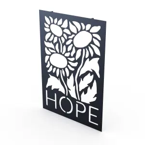 Decortie Modern Hope Metal Art Wall Home Decorative Ornament, Black