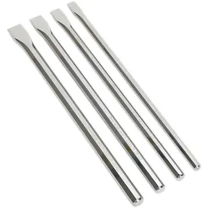 Premium 4 Piece 350mm Extra-Long Chisel Set - Durable Chromoly Steel Tools