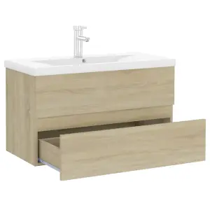 Berkfield Sink Cabinet with Built-in Basin Sonoma Oak Engineered Wood