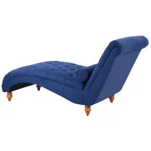 Fabric Chaise Lounge Blue MURET