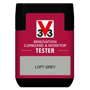 V33 Renovation Loft Grey Satinwood Cupboard & cabinet paint, 75ml Tester pot