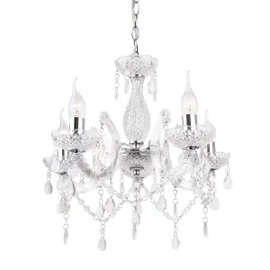 Matteo 5-Light Chrome Chandelier With Smoked Acrylic Shades - Energy Class A