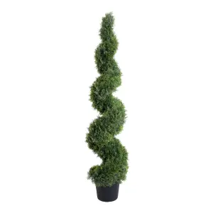 6ft Artificial Topiary - Cedar Spiral Outdoor Tree