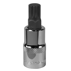 Sealey Spline Socket Bit M12 1/2" Square Drive Chrome Vanadium Steel Tool SBS016