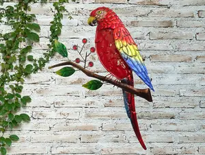 Outdoor Parrot Glass Garden Wall Art