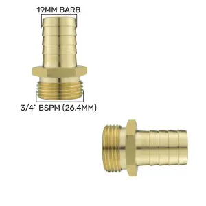 IBC 2 Inch S60X6 Cap Kit with Lever Valve 19 mm Brass Barb and PTFE Tape Leak Proof Liquid Control