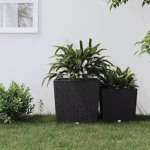 Berkfield Planter with Removable Inner Anthracite 37 / 64 L PP Rattan