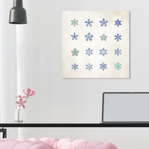 Snowflakes - Wrapped Canvas Print 76.2 cm H x 76.2 cm W x 3.8 cm D