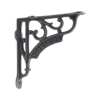 Oakcrafts - Pair of Antique Cast Iron Victorian Style 'Yorkshire' Shelf Brackets - 150mm x 150mm