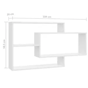 Jaleshia 3 Piece Rectangle Floating Shelf High Gloss White