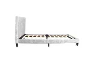 Birlea Berlin Single Bed Steel Crushed Velvet