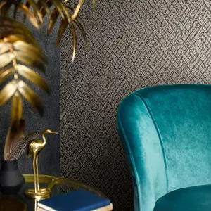 Galerie Air Collection Gold Metallic Crosshatch Effect Textured Wallpaper Roll