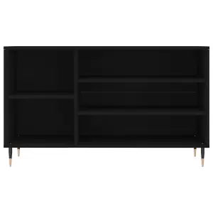 Berkfield Shoe Cabinet Black 102x36x60 cm Engineered Wood