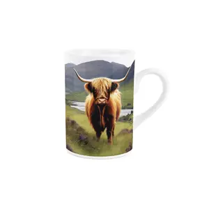 Purely Home Highland Cow Mug - Countryside Farm - Tea Coffee Ceramic Mug Gift/Present