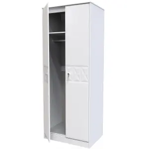 San Jose Ready assembled Contemporary White Tall Double Wardrobe (H)1970mm (W)770mm (D)530mm