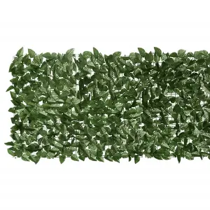 Berkfield Balcony Screen with Dark Green Leaves 300x75 cm