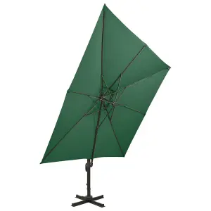 Berkfield Cantilever Umbrella with Double Top 300x300 cm Green