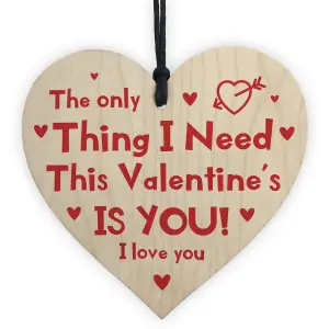 Valentines Gifts For Him Her THANK YOU Wood Heart Perfect For Boyfriend Girlfriend Husband Wife