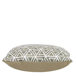 Art Deco Geometric Print Yellow and Olive Outdoor Cushion (Set of 4)