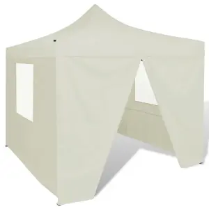 Berkfield Foldable Tent 3x3 m with 4 Walls Cream