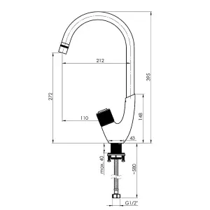 Hommix Rubineta Swan-33 Button Activated Elegant Kitchen Mixer with Flow Control