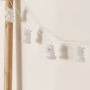 ValueLights Set of 10 Kids Battery Powered Fairy String Lights with Unicorns