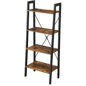 MCC Direct 4 Tier Ladder Display Bookshelf Walnut