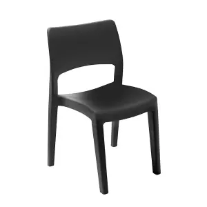 82cm Height Modern Garden Plastic Chair Set Patio Outdoor Furniture Black