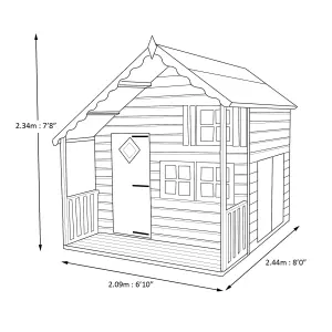 Shire 7x8 ft Crib Whitewood pine Playhouse - Assembly required