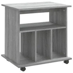 Berkfield Rolling Cabinet Grey Sonoma 60x45x60 cm Engineered Wood