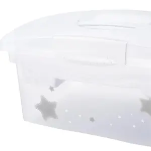 Keeeper Stars Traveller Organising Storage Box with Lid White