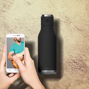 Wireless Stainless Steel Double Walled Speaker Bottle Black 500ml