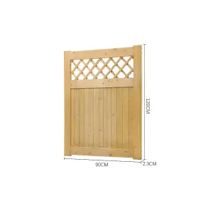 Garden Wood Gate Rhombus with Latch and Hardware Kit, 120 cm x 90 cm