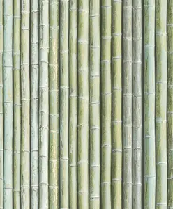 Galerie Organic Textures Green Bamboo Textured Wallpaper