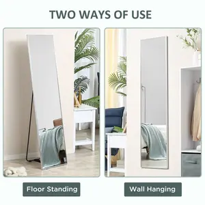 Metal Framed Freestanding Full Length Mirror SIlver