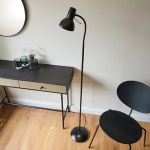 Luminosa Amalfi Task Floor Lamp Matt Black Paint